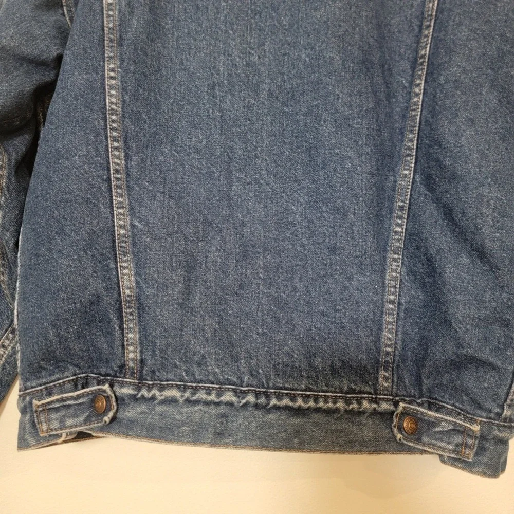 Vintage 90s Levi's Denim‎ Trucker Jacket Sherpa Lined Jean Jacket Winter Medium